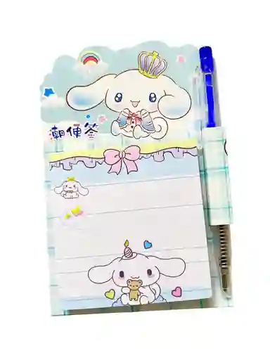 Mini Block De Notas Cinnamoroll Con Lapicero