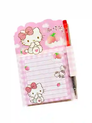 Mini Block De Notas Hello Kitty Con Lapicero