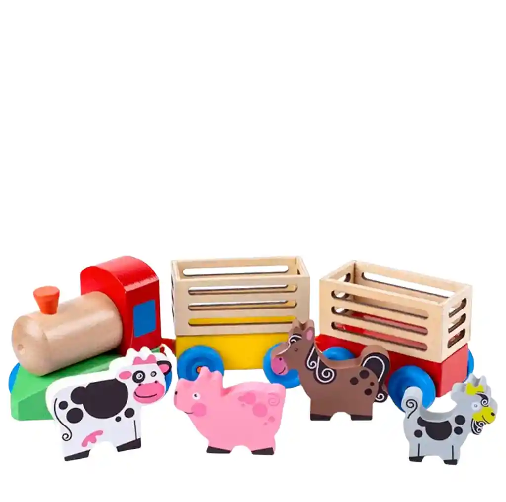 Juguete Didactico Tren Mas Animales Granja Juguete Estimulacion, Entretencion