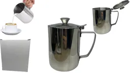 Jarra Lechera Con Tapa Espuma Café Barista 1000ml Acero Inoxidable