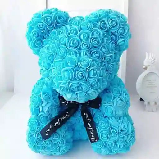 Oso De Rosas Azul