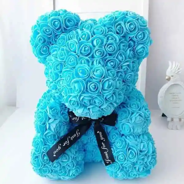 Oso De Rosas Azul