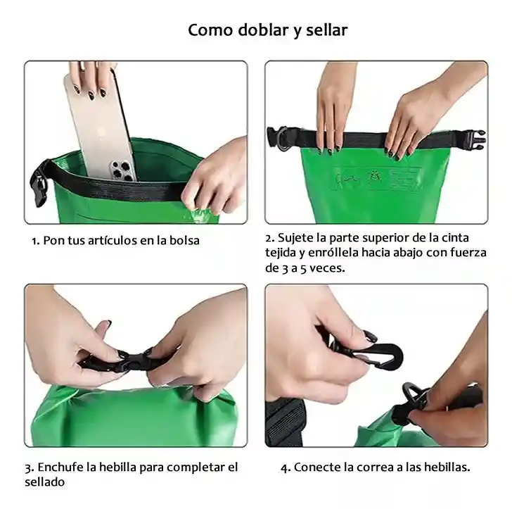 Bolsa Seca Tula Mochila Impermeable Camping 20l Doble Correa