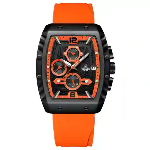 Reloj Naviforce Casual Nf8025 Crono Hombre Goma + Estuche