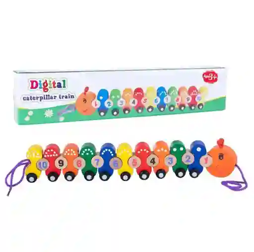 Juguete Didactico Madera Tren Diseño Gusano Estimulacion Temprana