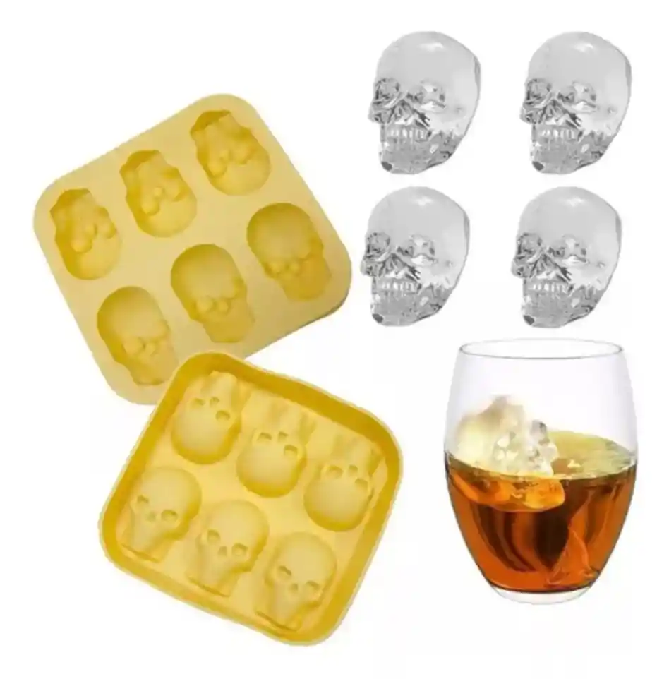 Molde De Silicona Para Hielos En Forma De Calavera