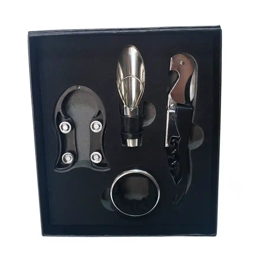 Caja De Regalo Con Juego De Vino De 4 Piezas