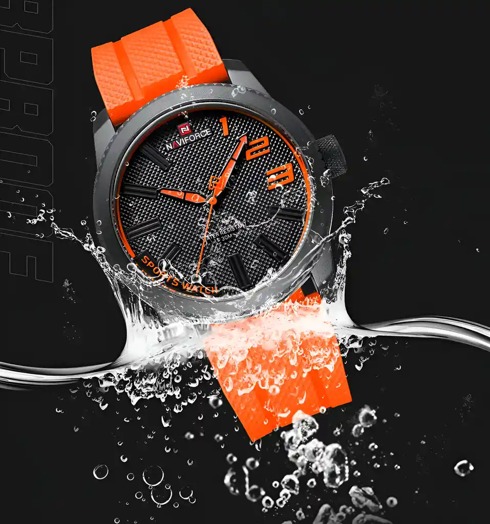 Reloj Naviforce Casual Nf9202t Crono Hombre Goma + Estuche