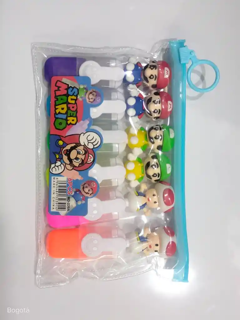 Resaltadores En Estuche De Mario Bros