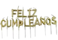 Vela Letras Feliz Cumpleaños Dorado