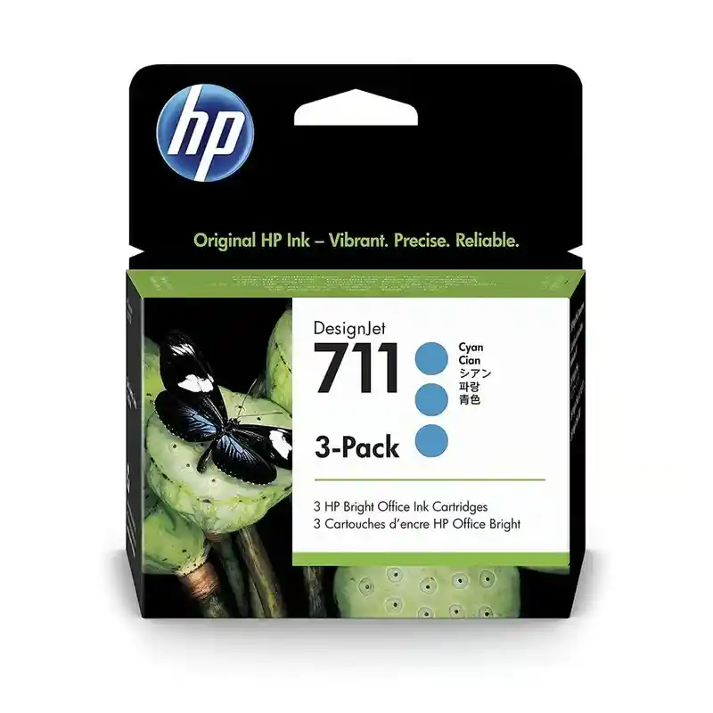 Pack De 3 Cartuchos De Tinta Hp 711 Unds Cian