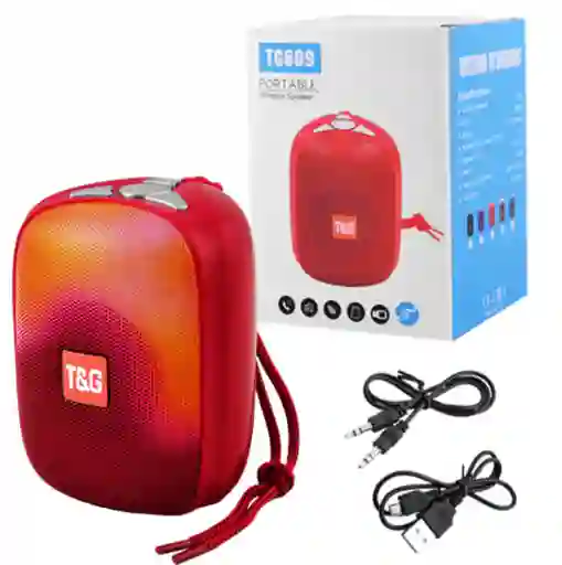 Parlante Bluetooth Tg609 Inalámbrico Rojo