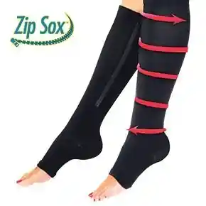 Medias De Compresión Zip Sox | Anti Varices Y Circulacion (color Negro)