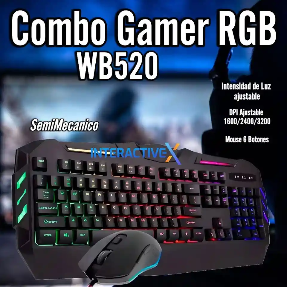 Combo Gamer Rgb Usb / Teclado Y Mouse Retroiluminado
