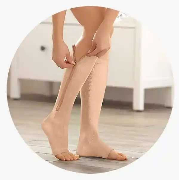Medias De Compresión Zip Sox | Anti Varices Y Circulacion (color Beige)
