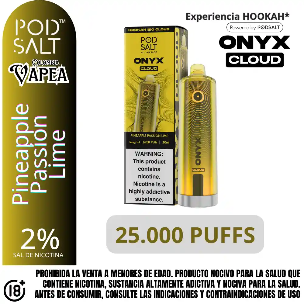 Vape Podsalt Pineapple Passion Lime 25000 Puffs 2%