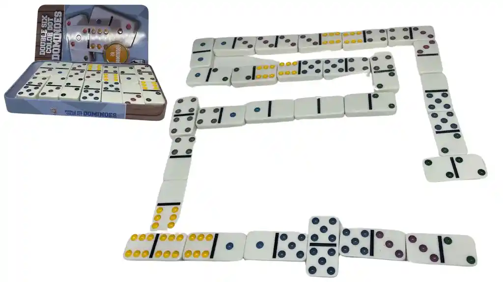 Juego De Mesa Domino Doble De Seis Puntos De Color 28 Piezas