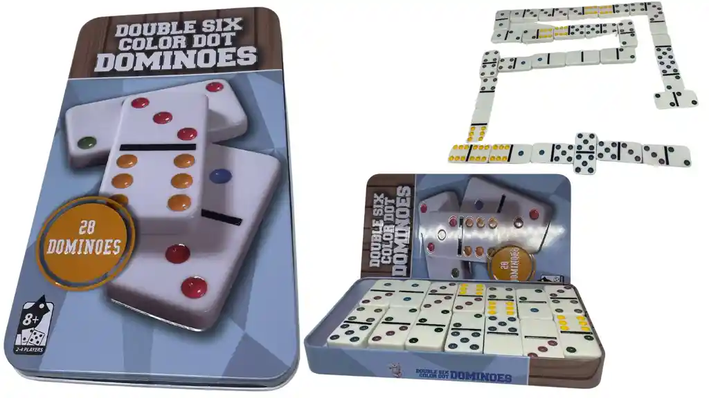 Juego De Mesa Domino Doble De Seis Puntos De Color 28 Piezas