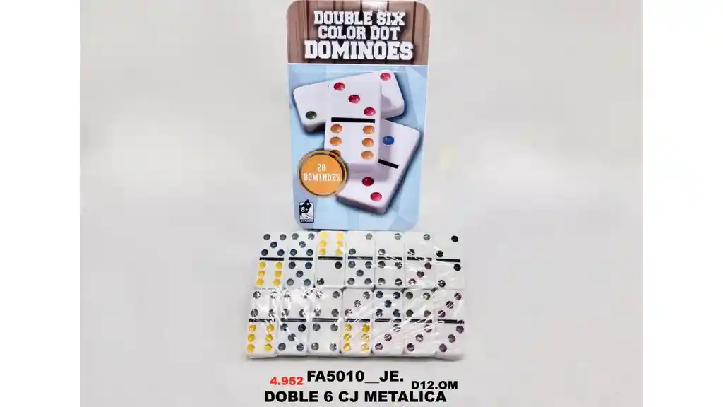 Juego De Mesa Domino Doble De Seis Puntos De Color 28 Piezas