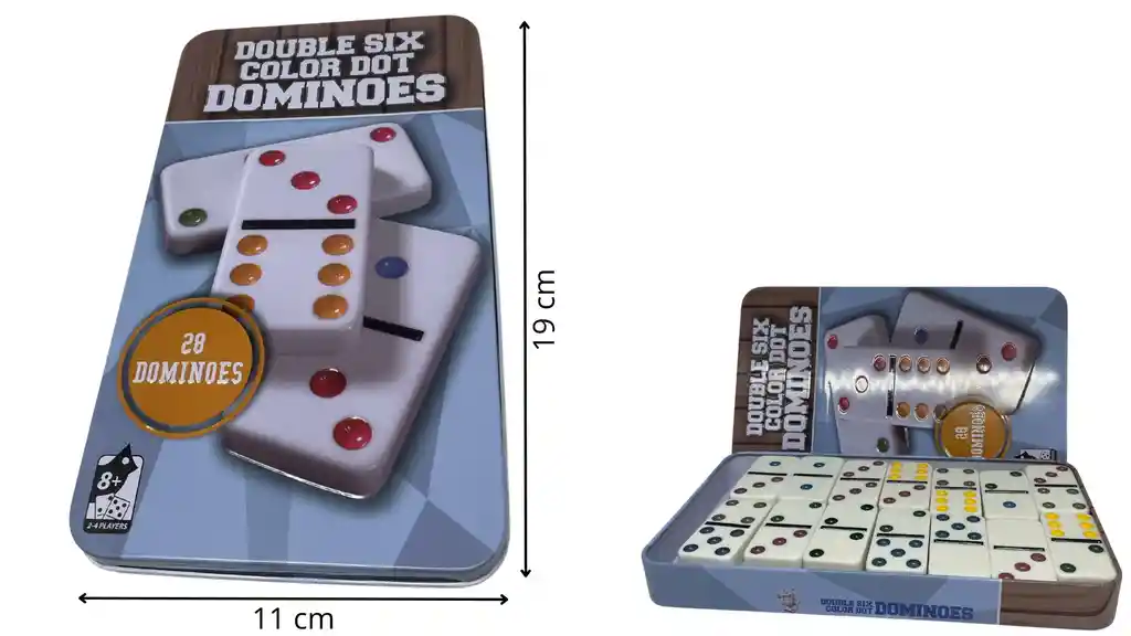 Juego De Mesa Domino Doble De Seis Puntos De Color 28 Piezas