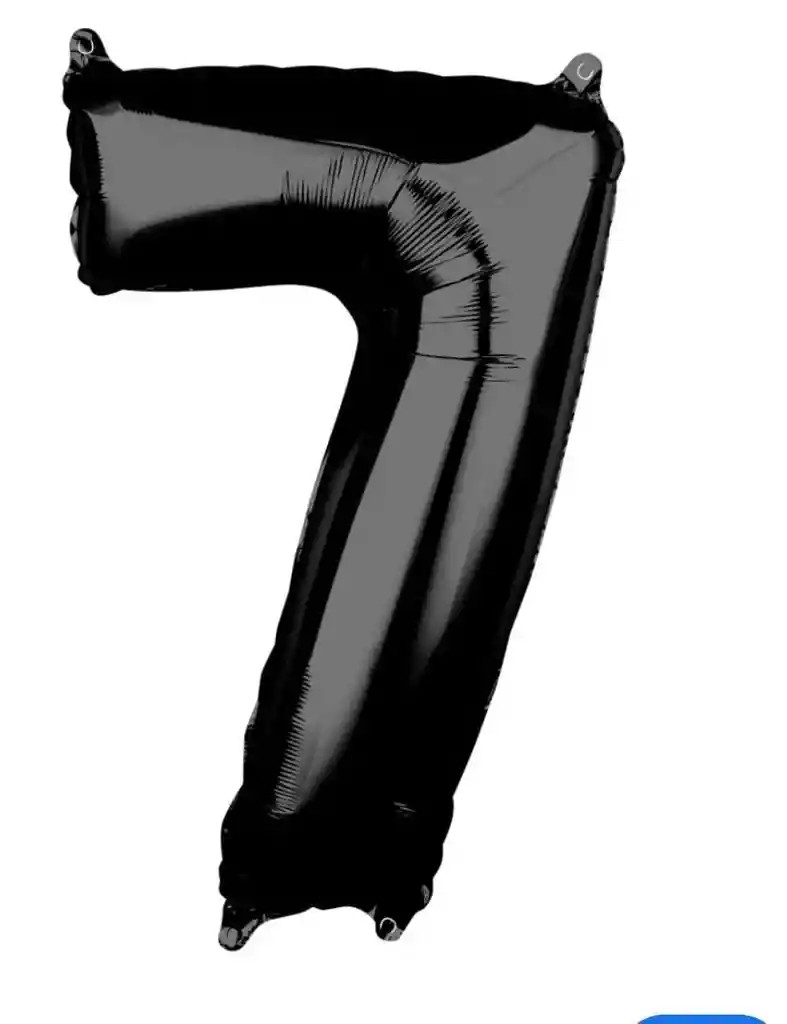 Globo Metalizado Número 7 Negro 16 Pulgadas (41cm)