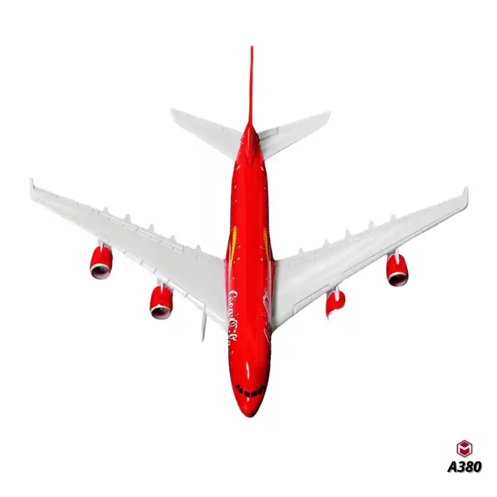 Avión De Colección Coca Cola Airbus A380 Rojo Aircraft Model