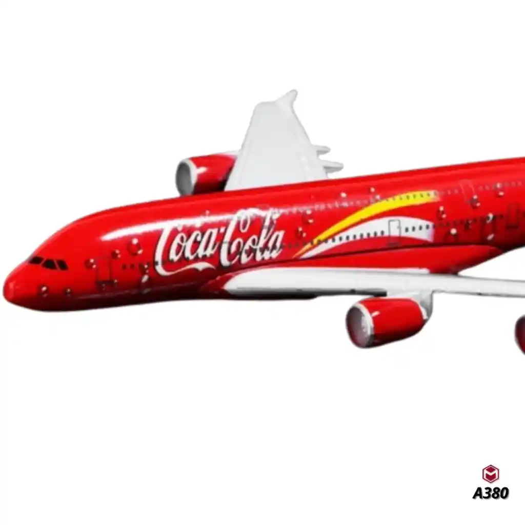 Avión De Colección Coca Cola Airbus A380 Rojo Aircraft Model