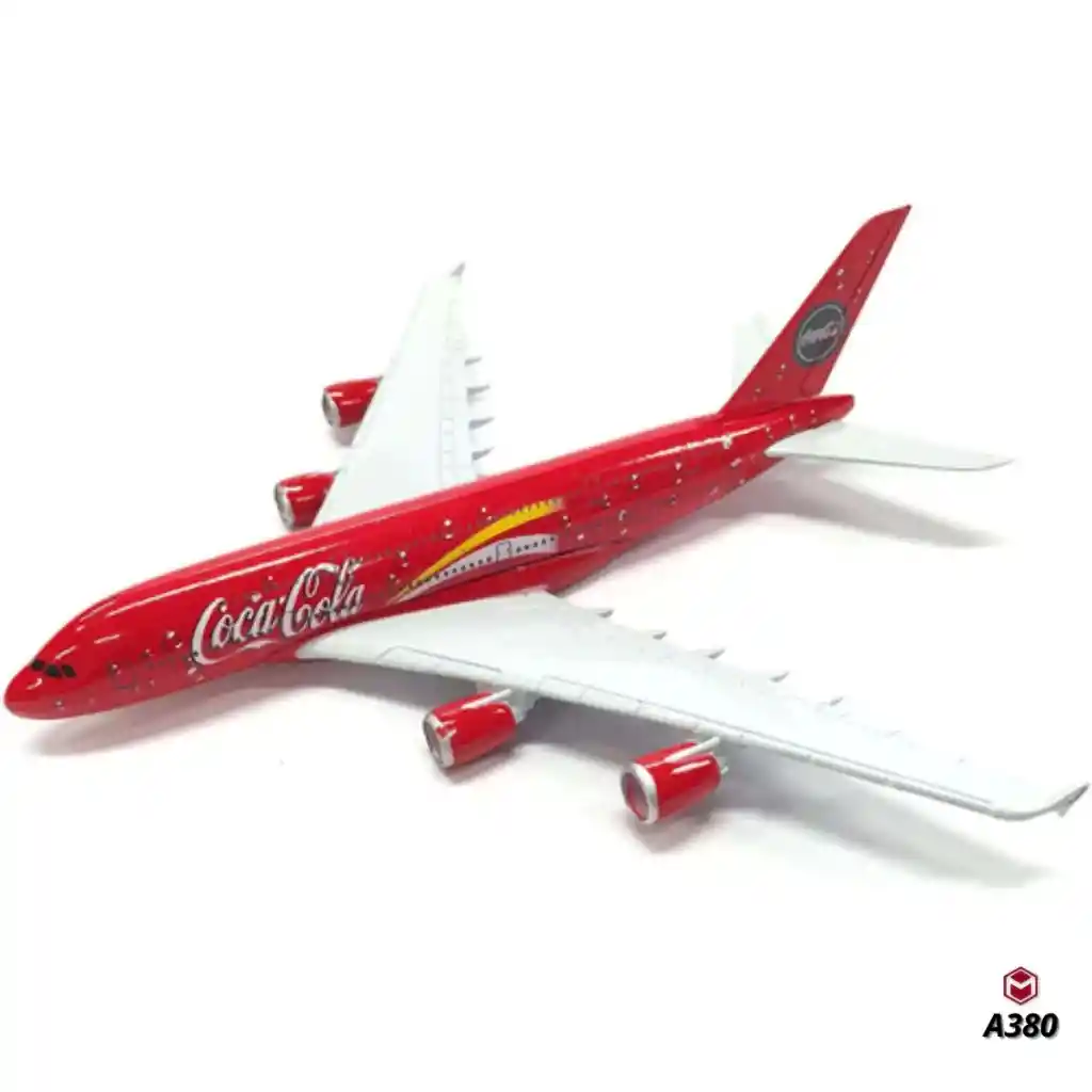 Avión De Colección Coca Cola Airbus A380 Rojo Aircraft Model