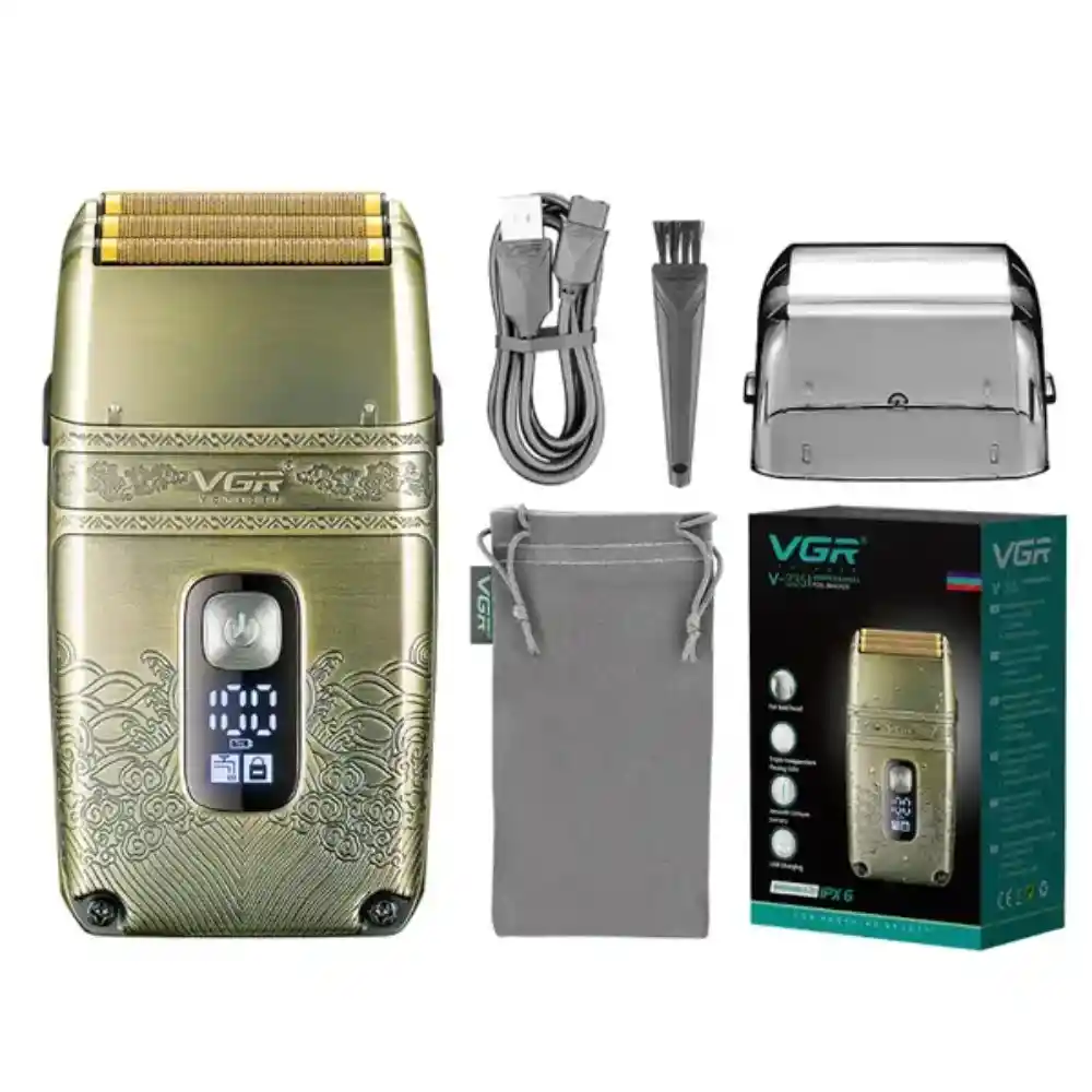 Máquina De Afeitar Cortadora De Barba Recargable Tipo Shaver Vgr V-335 Original