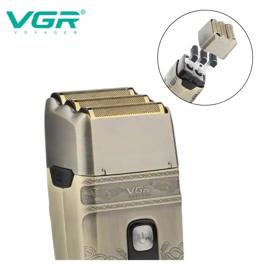 Máquina De Afeitar Cortadora De Barba Recargable Tipo Shaver Vgr V-335 Original