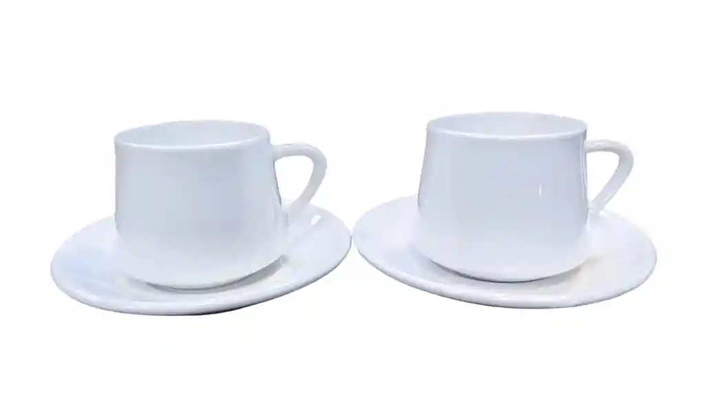 Set Pocillos Mug Taza Tacita Tinto Café X 6 Unidades Con Platosc