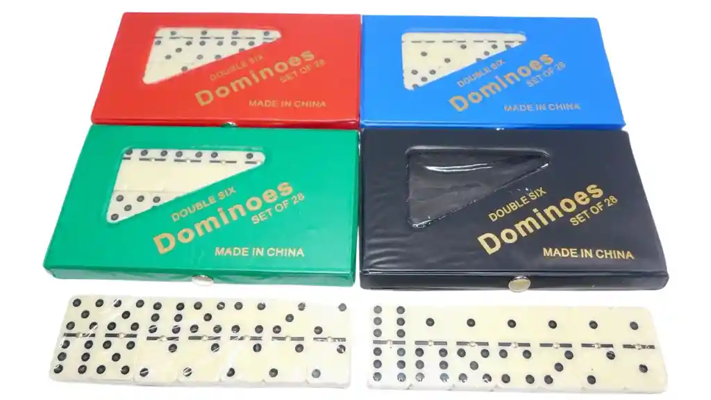 Juego De Mesa Domino Doble 6 Puntos Blanco Y Negro 28 Piezas