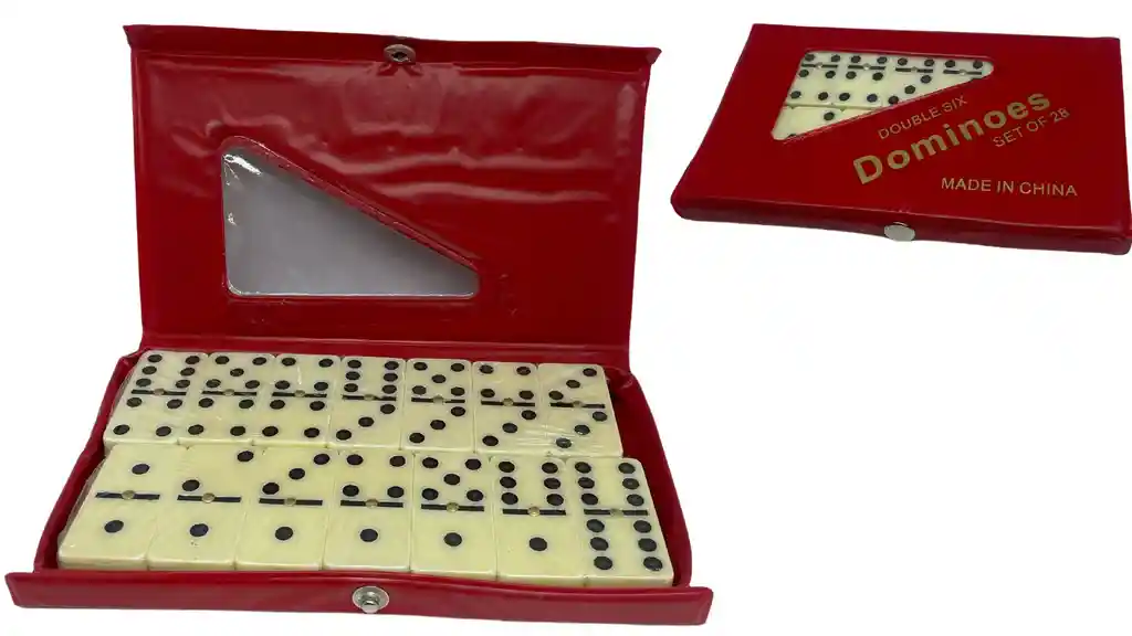Juego De Mesa Domino Doble 6 Puntos Blanco Y Negro 28 Piezas
