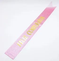 Banda Feliz Cumpleaños Rosada Brillante