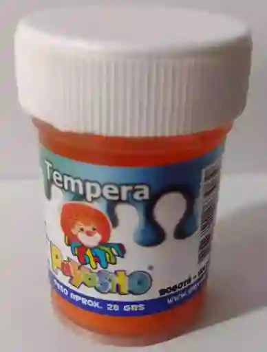 Pintura Tempera Color Naranja 28gr Payasito