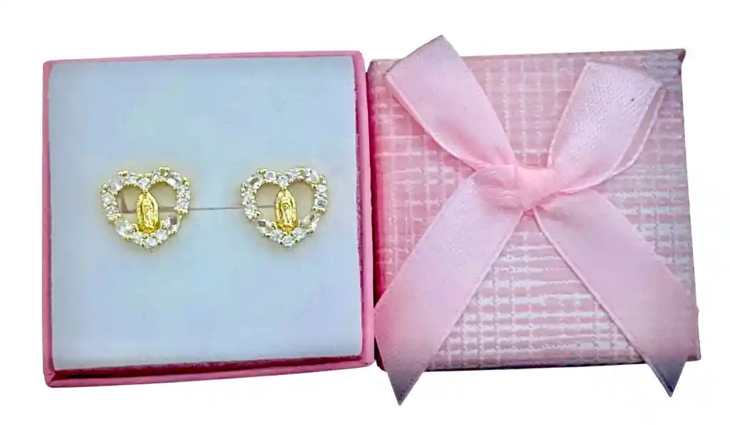 Aretes De La Virgen Con Cristales En rodio (regalo Para Mujer - Regalo Para Cumpleaños)