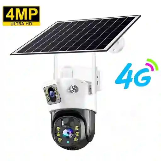 Camara Doble Lente Exterior Solar Simcard 4g Resiste Agua