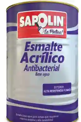 Esmalte Acrilico Sapolin Antibacterial Blanco Satinado De 1/4 De Galon