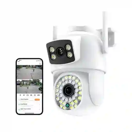 Cámara De Seguridad Exterior Doble Lente Wi-fi
