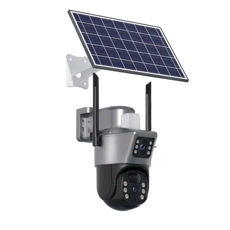 Camara De Vigilancia Doble Lente Solar Wifi
