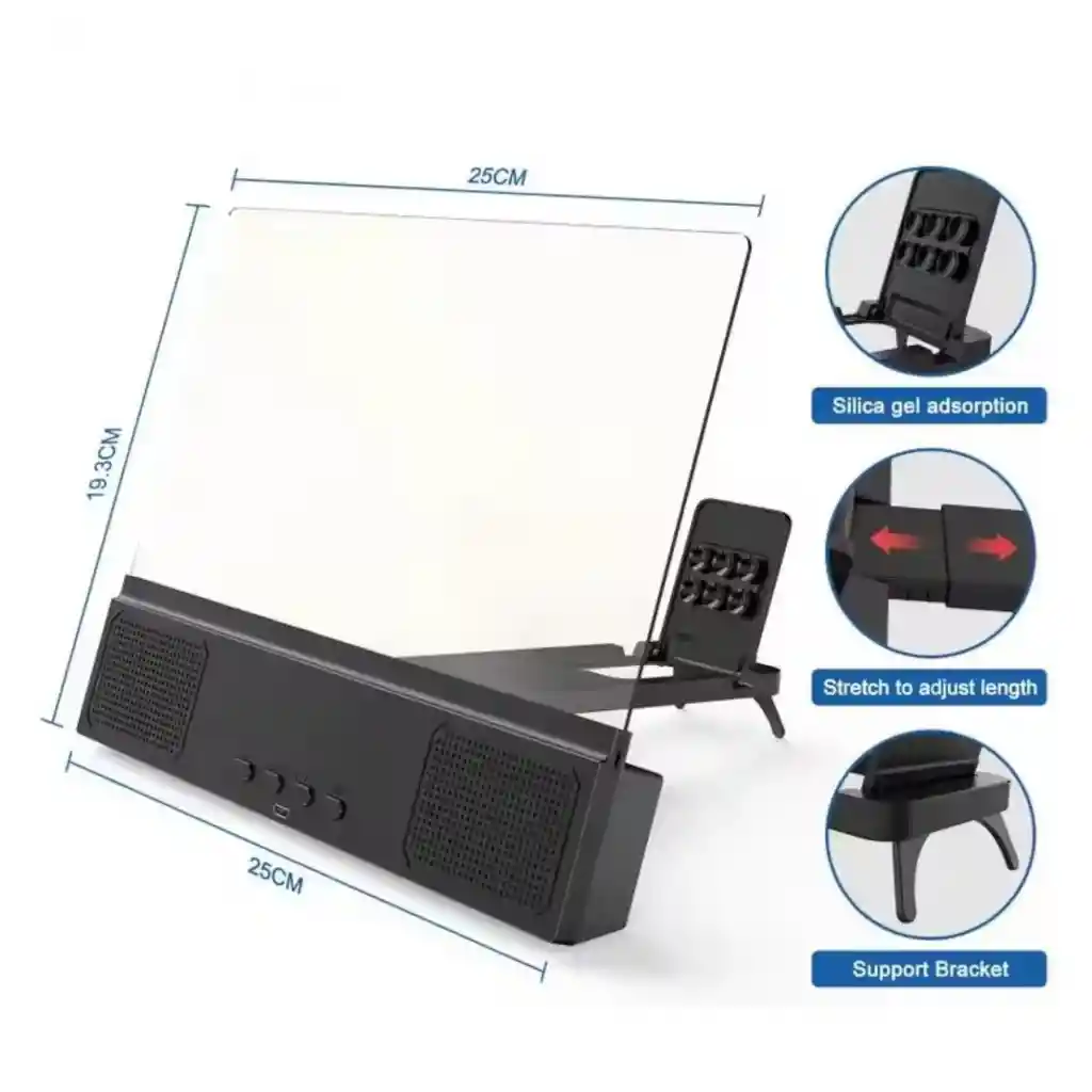 Amplificador De Imagen Para Movil Con Audio Y Soporte