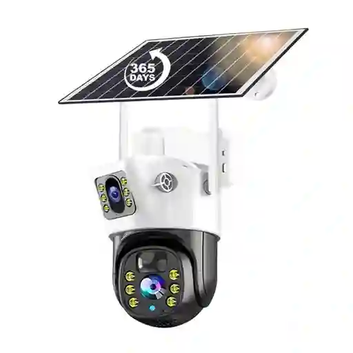 Camara De Vigilancia Doble Lente Solar Wifi