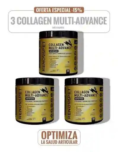 Kit X3unid Colágeno Multi-advance - Suplemento Para Fortalecer Articulaciones