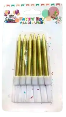 Vela Pequeña X6 Dorada