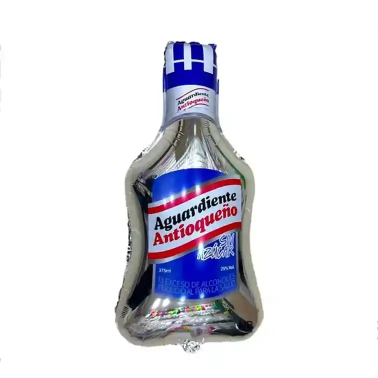 Globo Metalizado Botella De Aguardiente Decoracion Cerveza