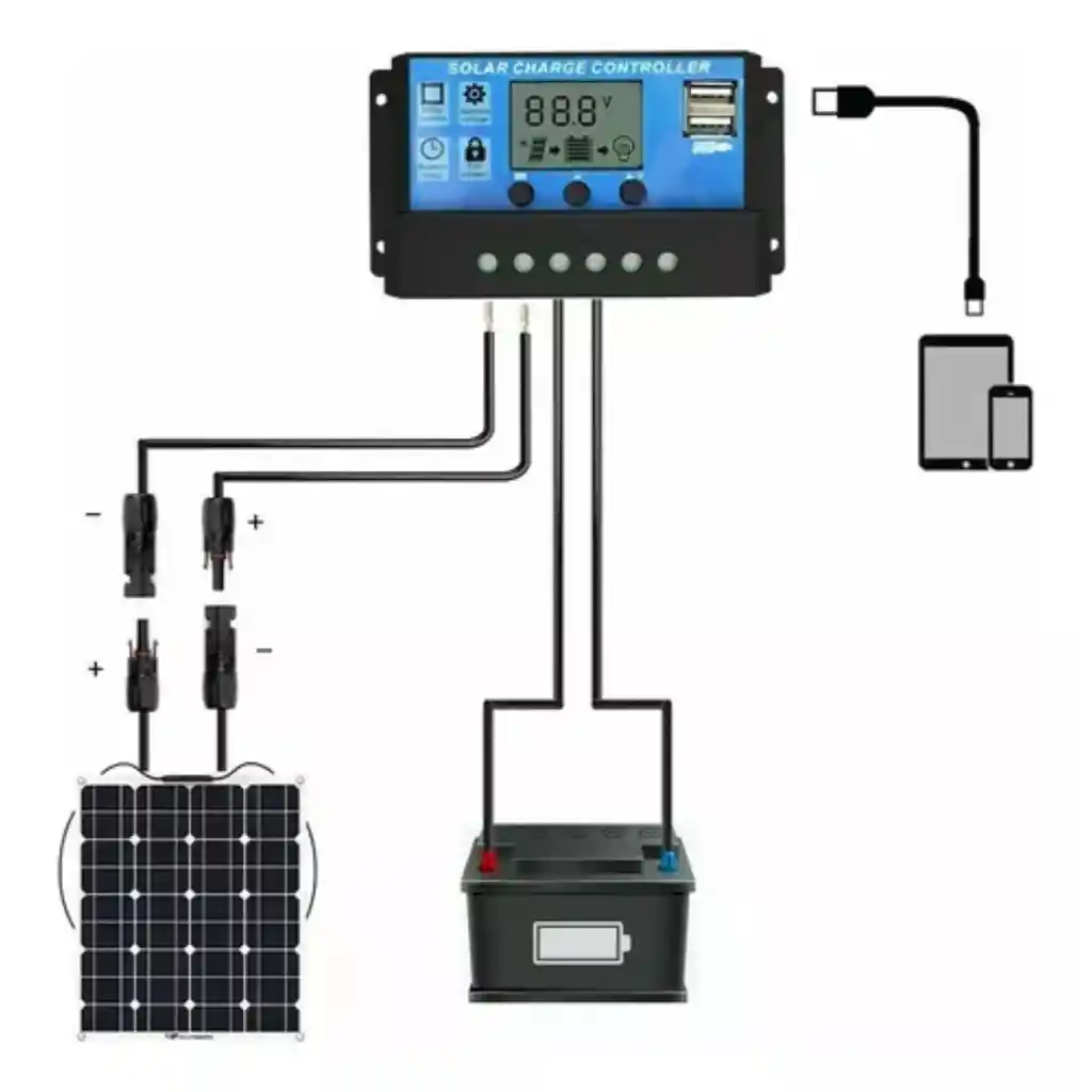 Controlador De Carga 60 Amperios Pwm Solar Cargador Usbdual