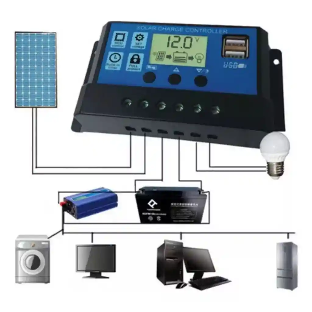 Controlador De Carga 60 Amperios Pwm Solar Cargador Usbdual