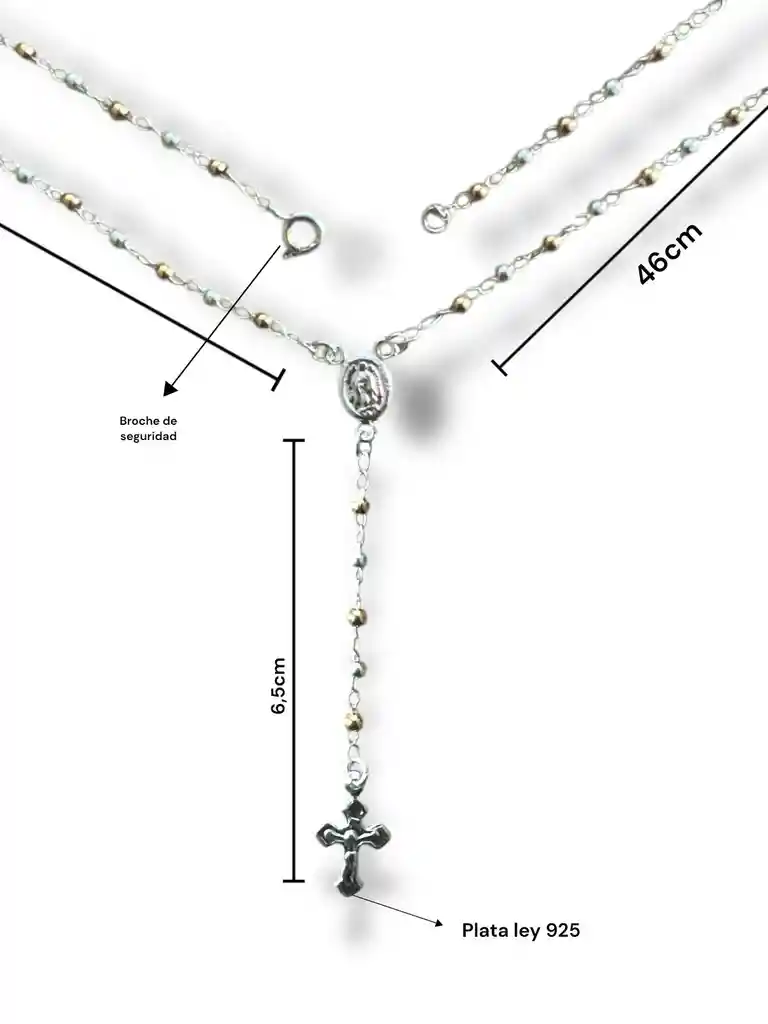 Cadena En Plata Ley 925 Con Decoracion Bañada En Oro De 14k Collar En Plata Ley 925, Gargantilla En Plata, Joyeria Joyas