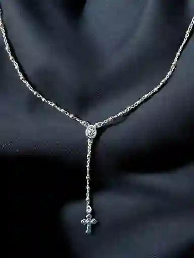 Cadena En Plata Ley 925 Con Decoracion Bañada En Oro De 14k Collar En Plata Ley 925, Gargantilla En Plata, Joyeria Joyas