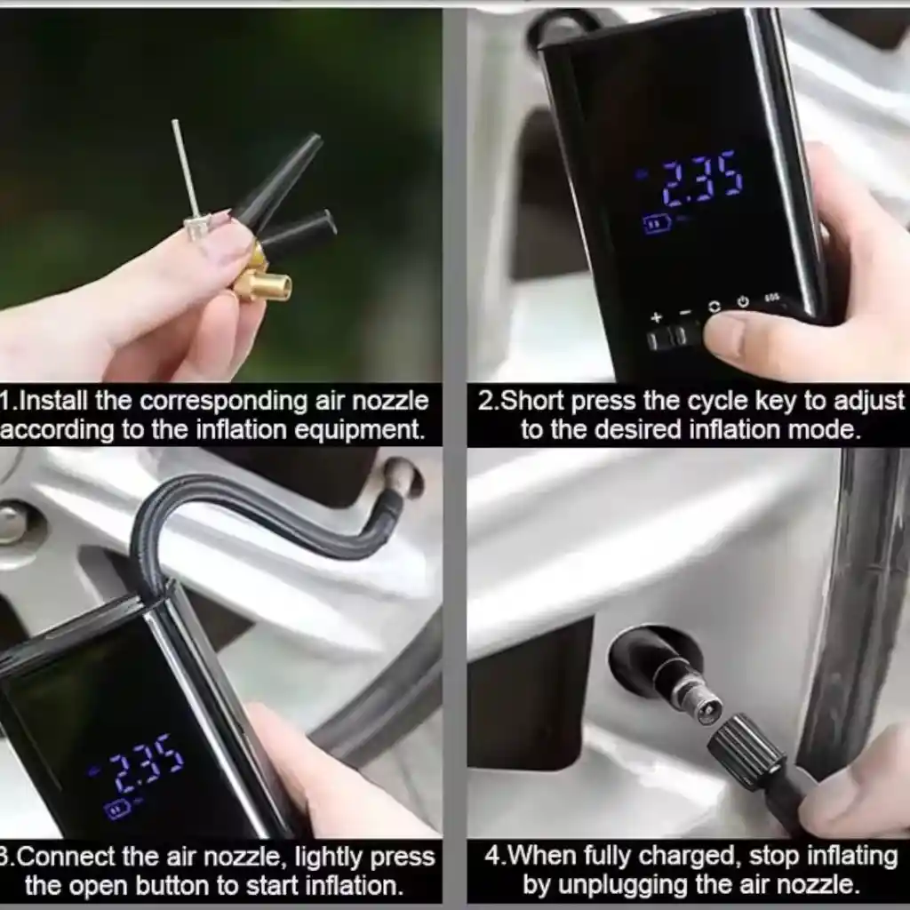 Compresor Inalambrico Portatil Para Hogar Y Carro Multiusos